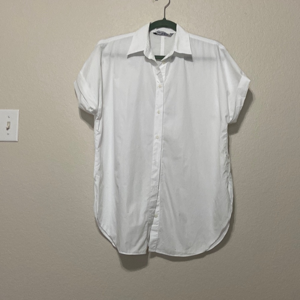 Zara oversized short-sleeve button-down